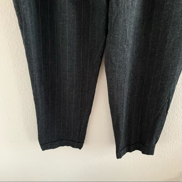 Zara Woman Pin Striped Cuffed Leg Textured Pants Career Work Trouser Large - Picture 4 of 10